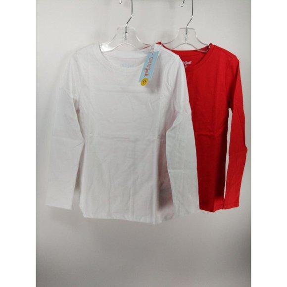 Kids' Long Sleeve T-shirt Set Sz S - White/Red - Picture 1 of 5